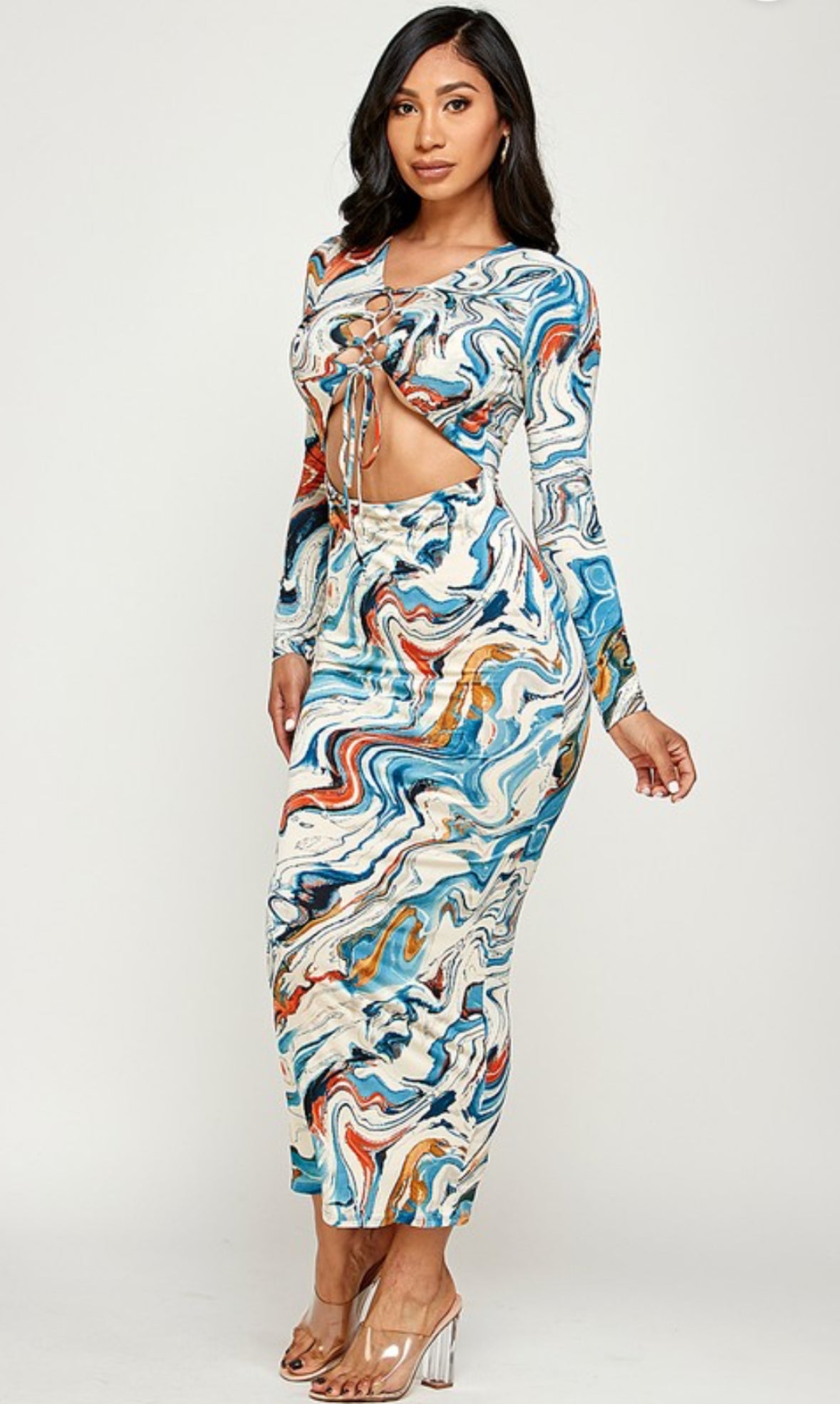 Front Chris-cross long Slv Maxi