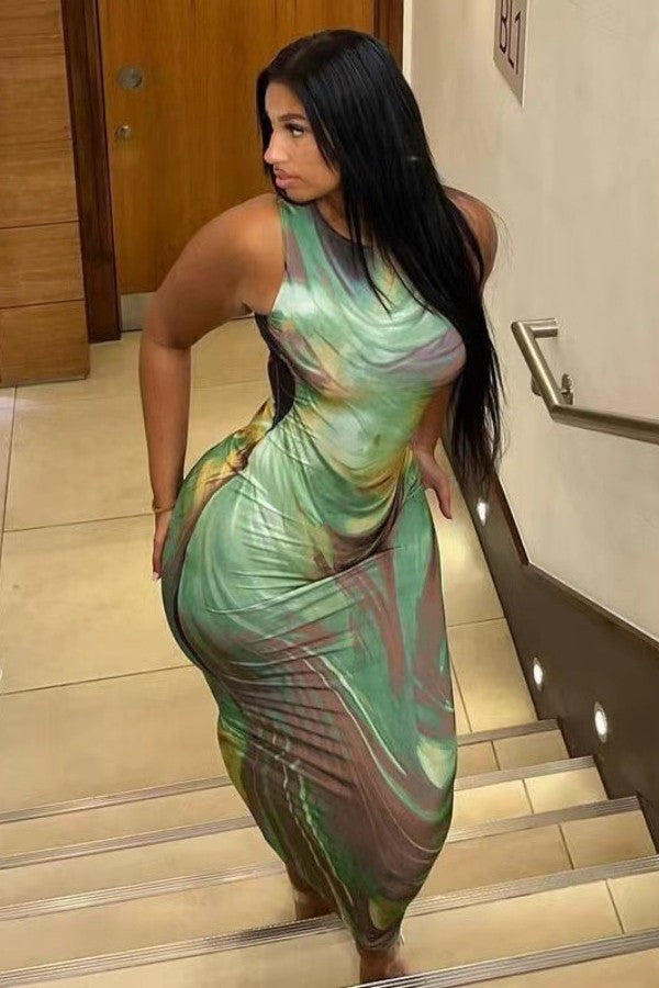 Green statement dress