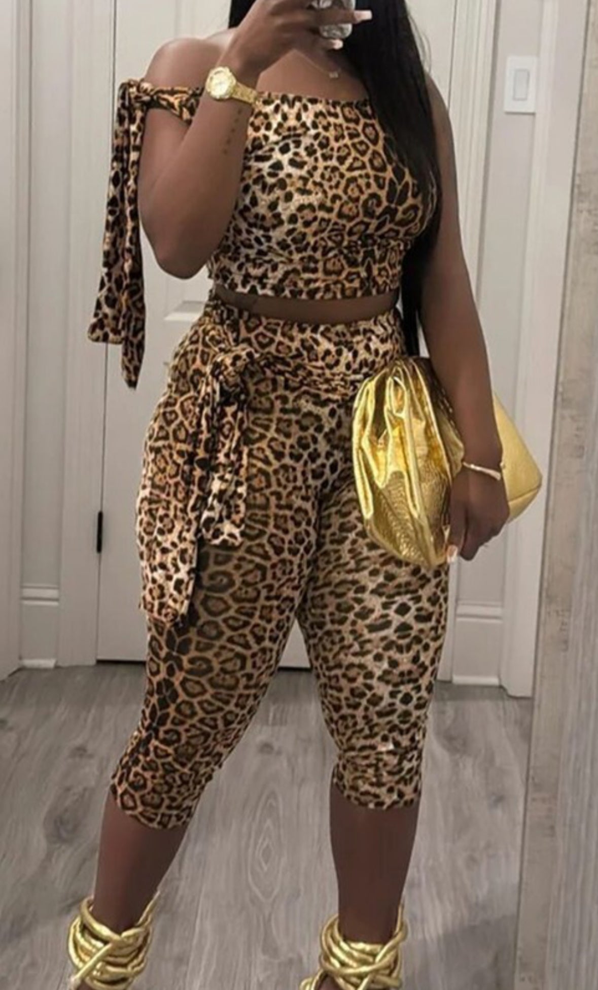 Leopard Tie-up Pant Set