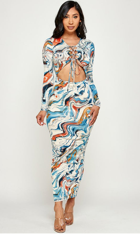 Front Chris-cross long Slv Maxi