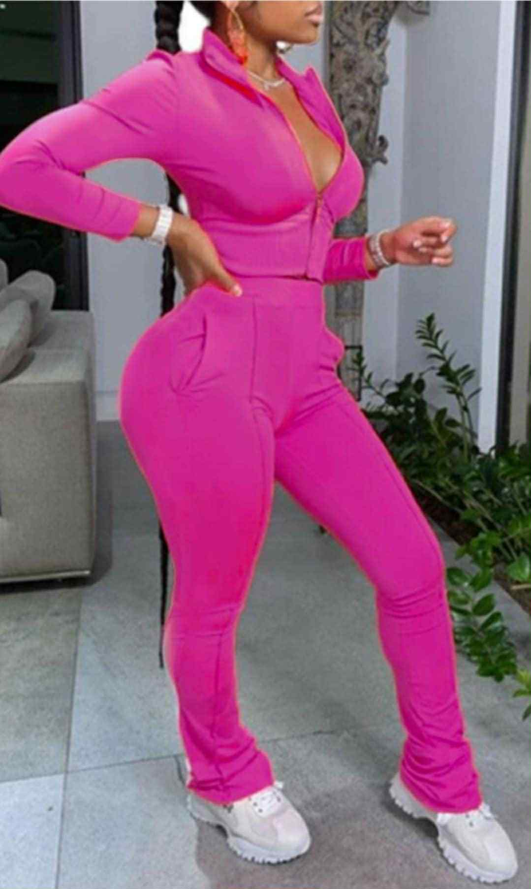 Solid Color Casual Set